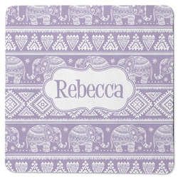 Baby Elephant Square Rubber Backed Coaster (Personalized)