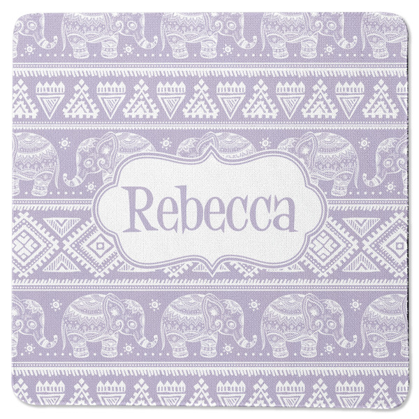 Custom Baby Elephant Square Rubber Backed Coaster (Personalized)