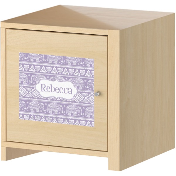 Baby Elephant Square Wall Decal on Wooden Cabinet