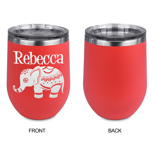 Baby Elephant Stainless Wine Tumblers - Coral - Single Sided - Approval