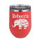 Baby Elephant Stemless Stainless Steel Wine Tumbler - Coral - Single Sided (Personalized)