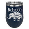 Baby Elephant Stemless Stainless Steel Wine Tumbler - Navy - Double Sided (Personalized)