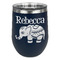 Baby Elephant Stainless Wine Tumblers - Navy - Single Sided - Front