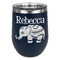 Baby Elephant Stemless Stainless Steel Wine Tumbler - Navy - Single Sided (Personalized)