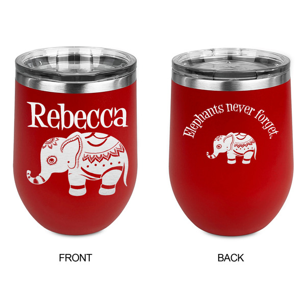 Baby Elephant Stainless Wine Tumblers - Red - Double Sided - Approval