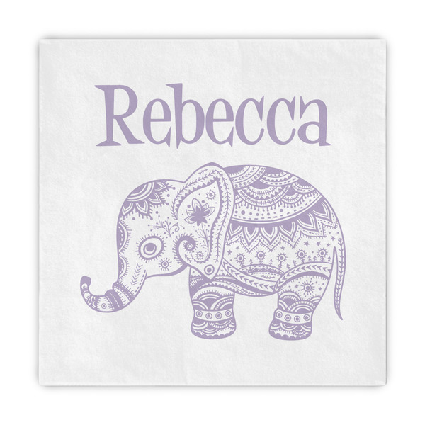 Custom Baby Elephant Decorative Paper Napkins (Personalized)