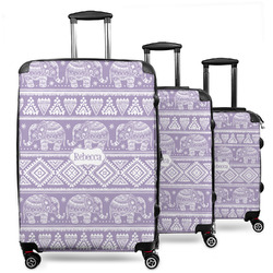 Baby Elephant 3 Piece Luggage Set - 20" Carry On, 24" Medium Checked, 28" Large Checked (Personalized)