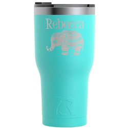 Baby Elephant RTIC Tumbler - Teal - Engraved Front (Personalized)
