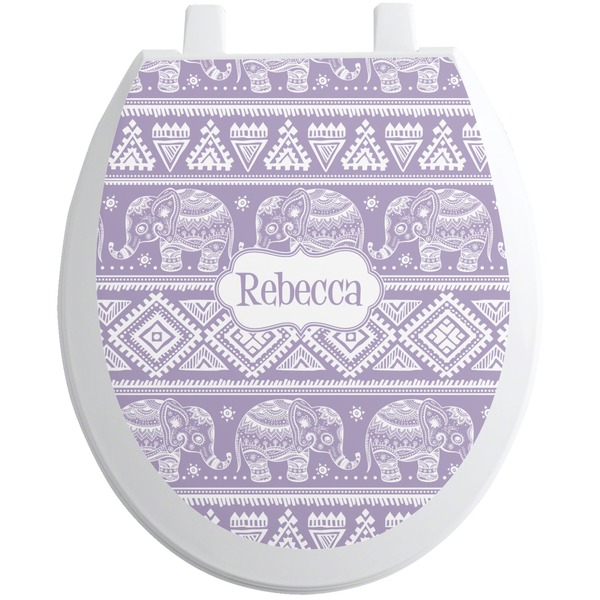 Custom Baby Elephant Toilet Seat Decal (Personalized)