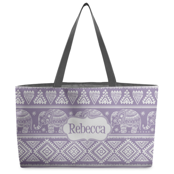 Custom Baby Elephant Beach Totes Bag - w/ Black Handles (Personalized)