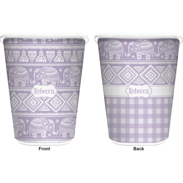 Baby Elephant Trash Can White - Front and Back - Apvl