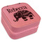 Baby Elephant Travel Jewelry Boxes - Leather - Pink - Angled View