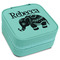 Baby Elephant Travel Jewelry Boxes - Leatherette - Teal - Angled View