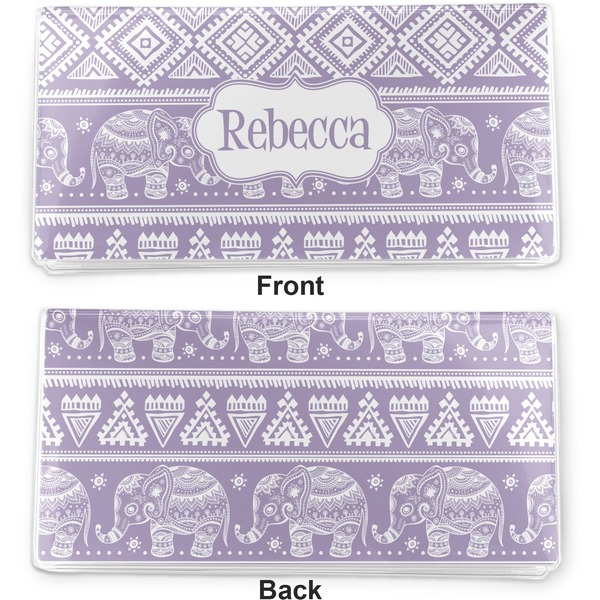 Baby Elephant Vinyl Check Book Cover - Front and Back