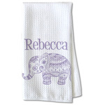 Baby Elephant Kitchen Towel - Waffle Weave - Partial Print (Personalized)