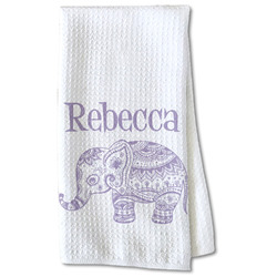 Baby Elephant Kitchen Towel - Waffle Weave - Partial Print (Personalized)
