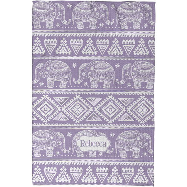 Baby Elephant Waffle Weave Towel - Full Color Print - Approval Image