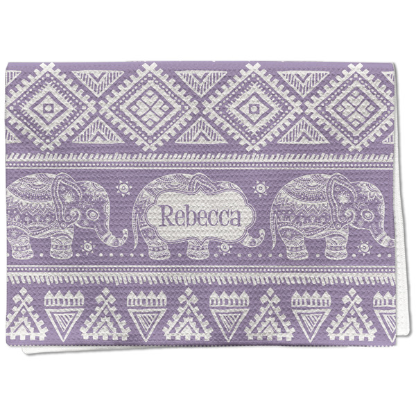 Custom Baby Elephant Kitchen Towel - Waffle Weave - Full Color Print (Personalized)