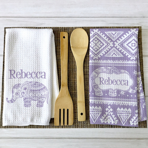 Baby Elephant Waffle Weave Towels - 2 Print Styles