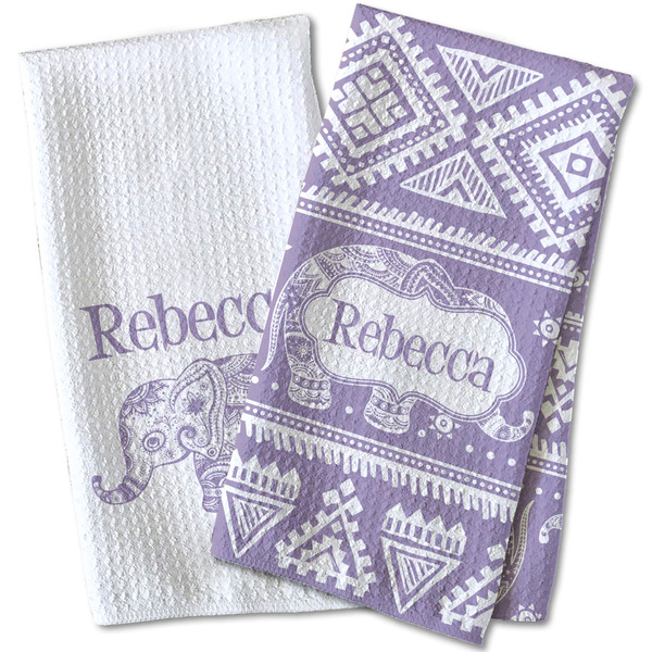 Baby Elephant Waffle Weave Towels - Two Print Styles