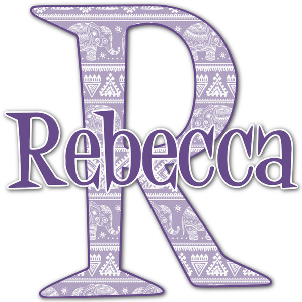 Custom Baby Elephant Name & Initial Decal - Custom Sized (Personalized)