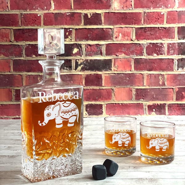 Baby Elephant Whiskey Decanters - 26oz Rect - LIFESTYLE
