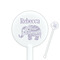 Baby Elephant 5.5" Round Plastic Stir Sticks - White - Double Sided (Personalized)