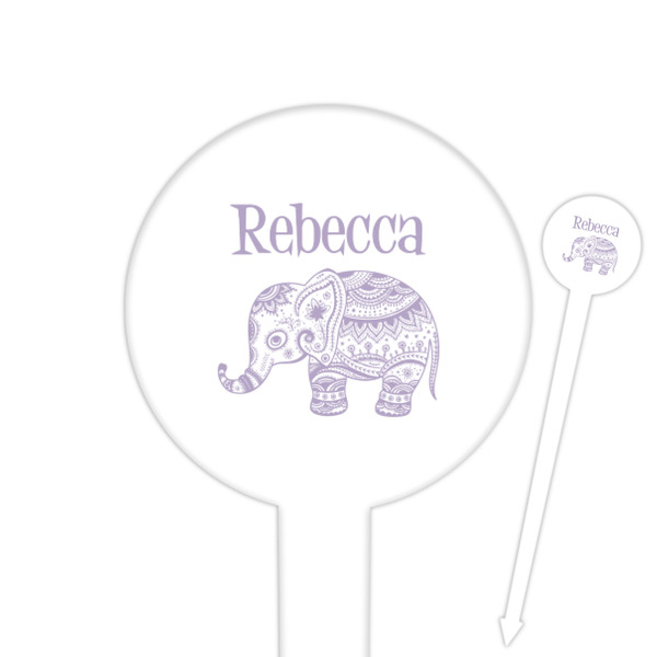 Custom Baby Elephant Cocktail Picks - Round Plastic (Personalized)