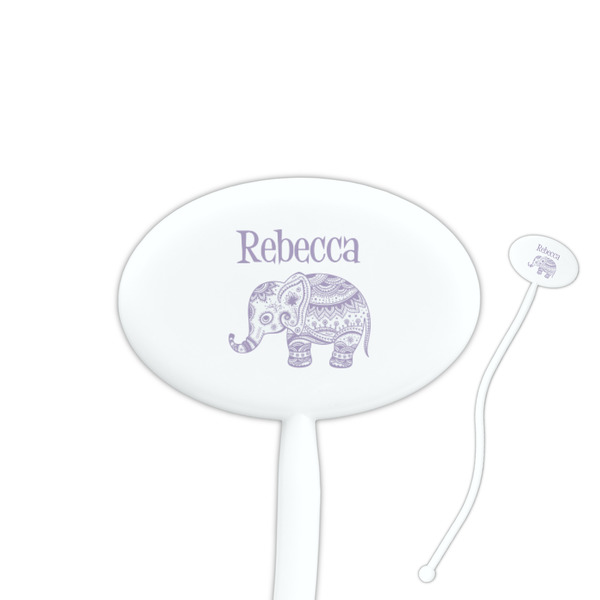 Custom Baby Elephant Oval Plastic Stir Sticks (Personalized)