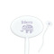 Baby Elephant White Plastic 7" Stir Stick - Oval - Closeup