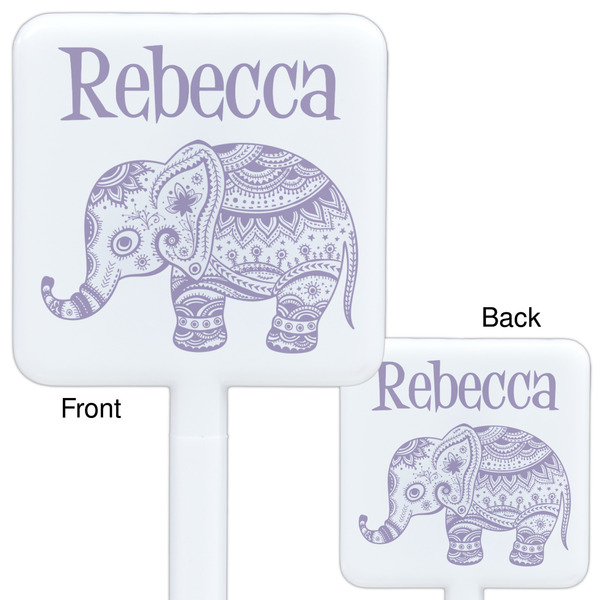 Baby Elephant White Plastic Stir Stick - Double Sided - Approval
