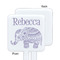 Baby Elephant White Plastic Stir Stick - Single Sided - Square - Approval