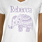 Baby Elephant White V-Neck T-Shirt on Model - CloseUp