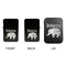 Baby Elephant Windproof Lighters - Black, Double Sided, w Lid - APPROVAL