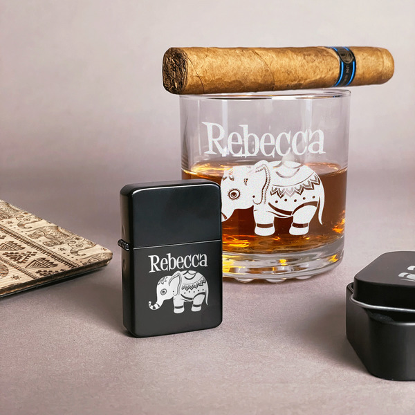 Baby Elephant Windproof Lighters - Black - In Context