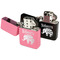 Baby Elephant Windproof Lighters - Black & Pink - Open