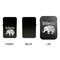 Baby Elephant Windproof Lighters - Black, Single Sided, w Lid - APPROVAL