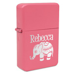 Baby Elephant Windproof Lighter - Pink - Double Sided (Personalized)