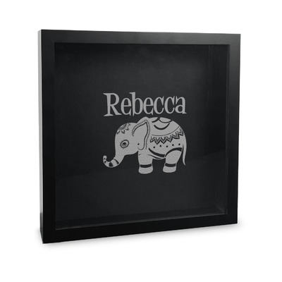 Baby Elephant Wine Cork Shadow Box - 12in x 12in (Personalized)