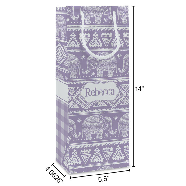 Baby Elephant Wine Gift Bag - Dimensions