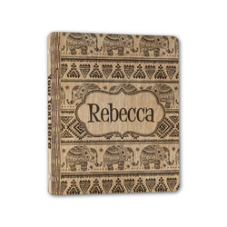 Baby Elephant Wood 3-Ring Binder - 1" Half-Letter Size (Personalized)