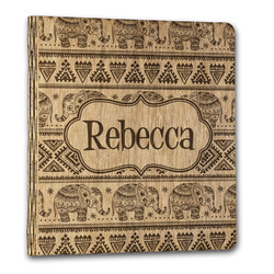 Baby Elephant Wood 3-Ring Binder - 1" Letter Size (Personalized)