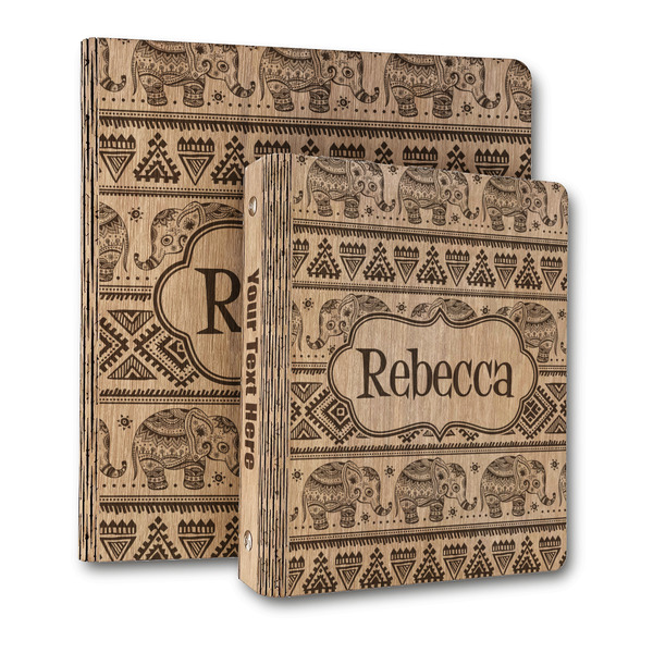 Custom Baby Elephant Wood 3-Ring Binder (Personalized)