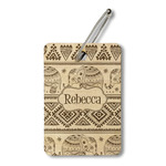 Baby Elephant Wood Luggage Tag - Rectangle (Personalized)