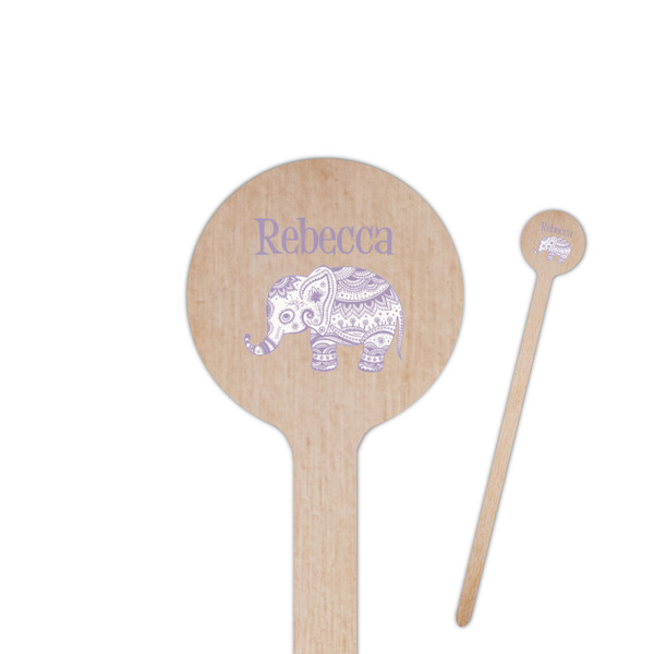 Custom Baby Elephant Round Wooden Stir Sticks (Personalized)