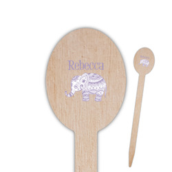 Baby Elephant Oval Wooden Food Picks - Single Sided (Personalized)