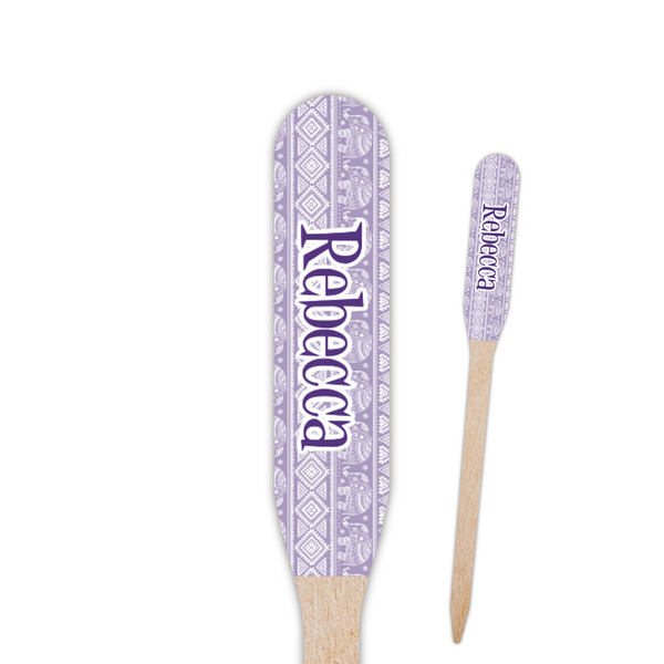 Custom Baby Elephant Paddle Wooden Food Picks (Personalized)