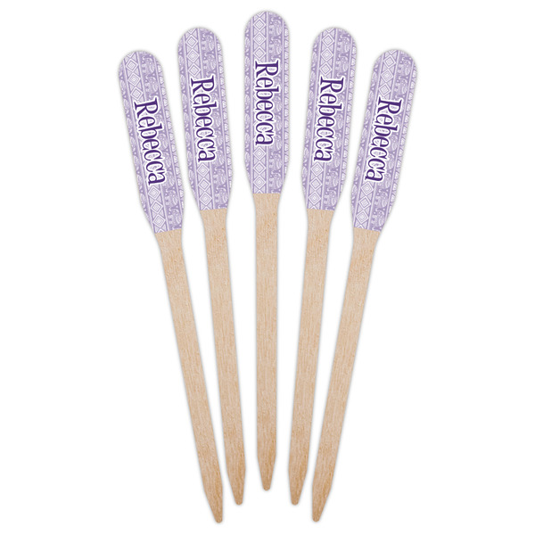 Baby Elephant Wooden Food Pick - Paddle - Fan View