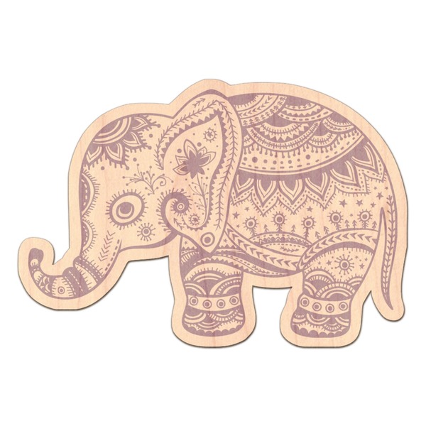 Custom Baby Elephant Genuine Maple or Cherry Wood Sticker