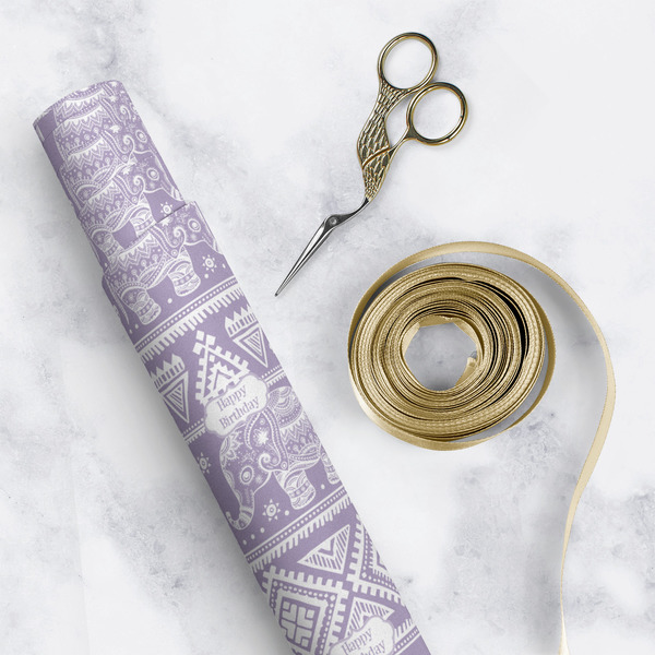 Baby Elephant Wrapping Paper Roll - Matte - In Context
